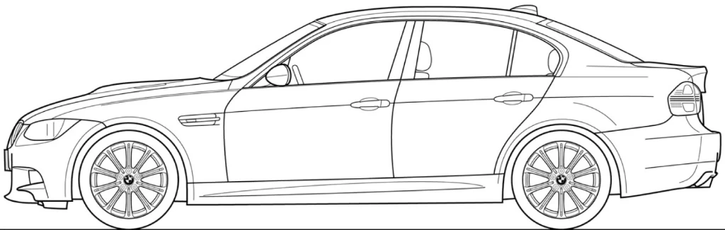 Чертеж автомобиля BMW